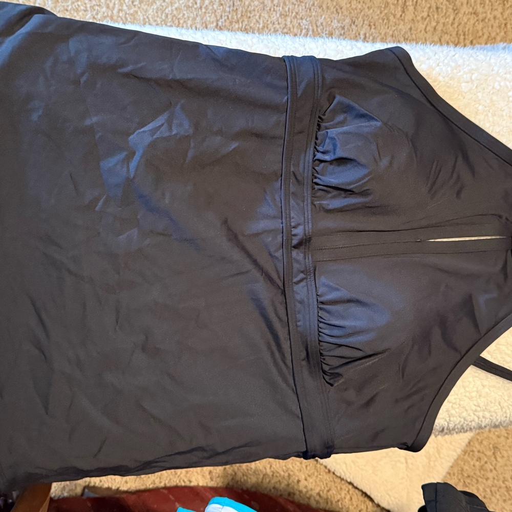 Lands' End Black Tankini Top